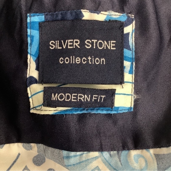 Silver Stone Geo Collection Long Sleeve Men’s Modern Fit Dress Shirt New - Picture 5 of 6